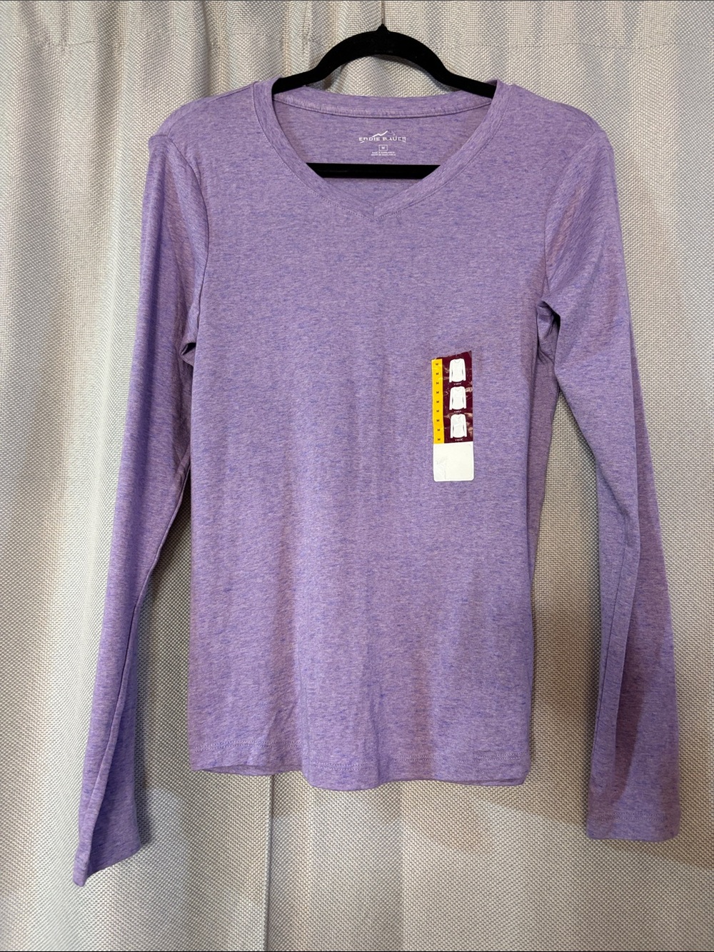 Eddie Bauer Purple Long-Sleeve V-neck Tee